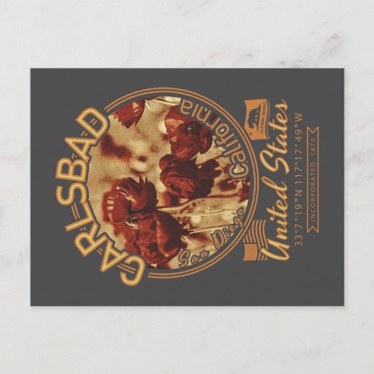 CARLSBAD KALIFORNIEN - CARLSBAD BLUME POSTKARTE (Vorderseite)