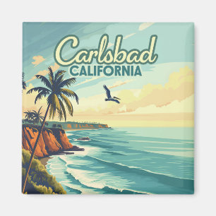 Carlsbad Kalifornien San Diego Beach Vintage Magnet