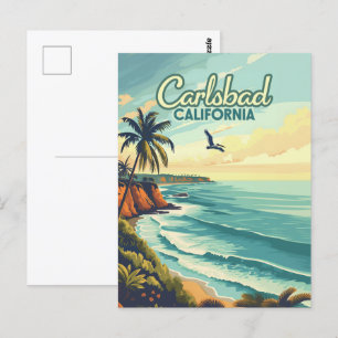 Carlsbad Kalifornien San Diego Strand Vintage Postkarte