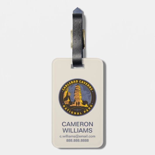 Carlsbad National Park Gepäckanhänger (Rückseite vertikal)