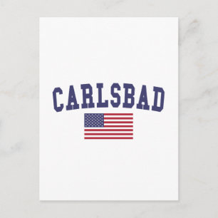 Carlsbad US-Flagge Postkarte