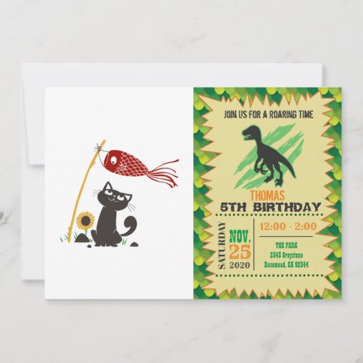 Carlstromer Happy Cat - Wählen Sie die Hintergrund Einladung (Vorderseite)