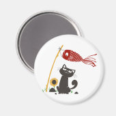 Carlstromer Happy Cat - Wählen Sie die Hintergrund Magnet (Vorderseite/Rückseite)