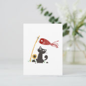 Carlstromer Happy Cat - Wählen Sie die Hintergrund Postkarte (Stehend Vorderseite)