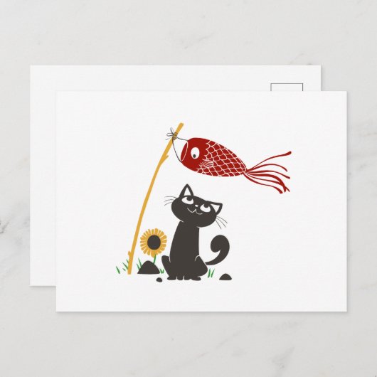 Carlstromer Happy Cat - Wählen Sie die Hintergrund Postkarte (Vorne/Hinten)