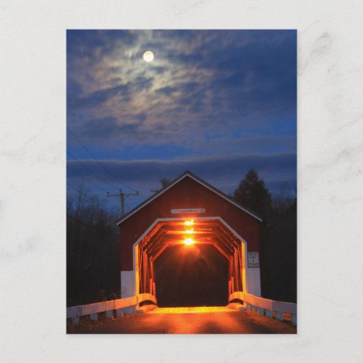 Carlton Covered Bridge Moonlight Postkarte (Vorderseite)