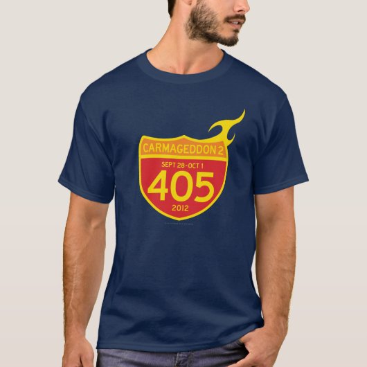 CARMAGEDDON 2 die 405 AUF FEUER! (dunkles Shirt) T-Shirt (Vorderseite)