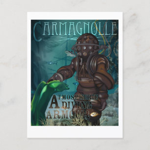 Carmagnolle Diving Rüstung (Steampunk, Retro) Postkarte