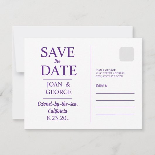 Carmel am Meer, Kalifornien, Save The Date (Rückseite)