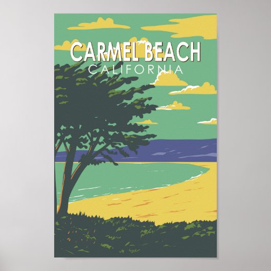 Carmel Beach California Art Vintag Poster (Vorne)