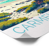 Carmel Beach California Travel Poster (Ecke)