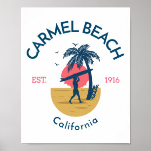 Carmel Beach Carmel By-the-sea Kalifornien Surfen Poster