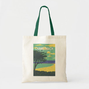 Carmel Beach Kalifornien Reise Kunst Vintage Tragetasche