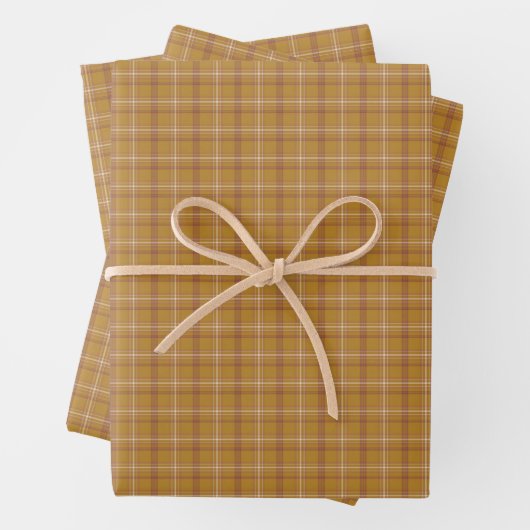 Carmel Brown Plaid Classic Pattern Geschenkpapier Set (Beispiel)