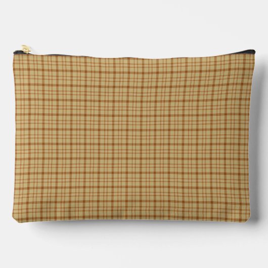 Carmel Brown Plaid Classic Pattern Retro Zubehörtasche (Vorderseite)