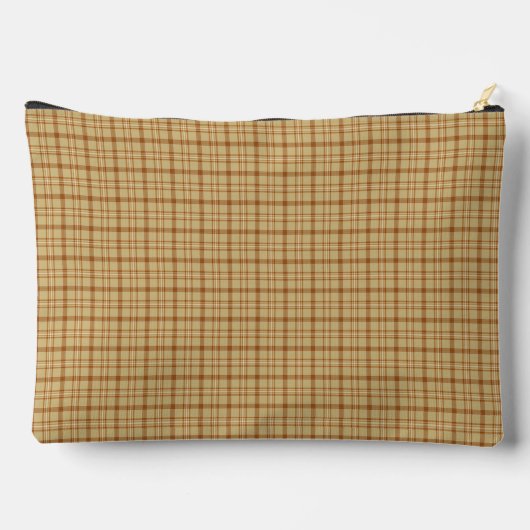 Carmel Brown Plaid Classic Pattern Retro Zubehörtasche (Rückseite)