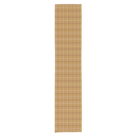 Carmel Brown Plaid Classic Pattern Table Runner Kurzer Tischläufer (Vorderseite)