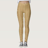 Carmel-Burgunder-Karo-Klassiker-Muster Leggings (Vorderseite)
