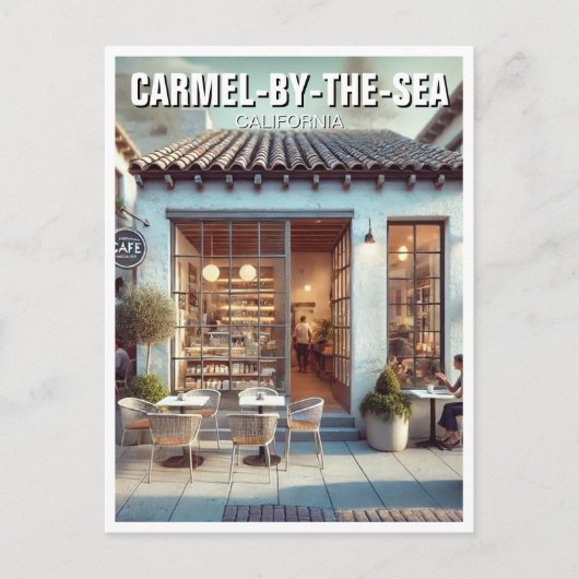 Carmel by Sea Cafe California Postkarte (Vorderseite)