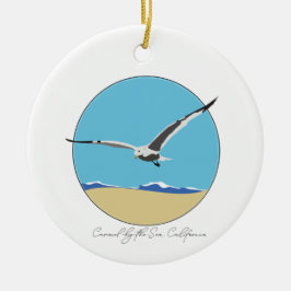 Carmel by Sea California Sea Gull over Beach Keramik Ornament