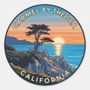Carmel-by-the-sea-Allone-Zypresse Runder Aufkleber