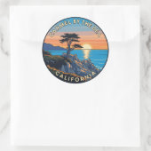 Carmel-by-the-sea-Allone-Zypresse Runder Aufkleber (Tasche)