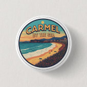 Carmel by the sea beach california pacific coast button (Vorderseite)