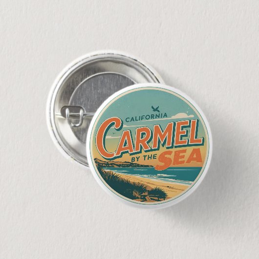 Carmel by the sea beach california pacific coast button (Vorne & Hinten)