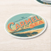 Carmel by the sea beach california pacific coast runder pappuntersetzer (Angewinkelt)