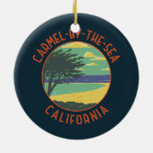 Carmel-by-the-Sea California Retro gestört Keramik Ornament (Hinten)