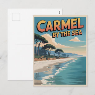 Carmel by the Sea Strand Kalifornien Pazifikküste Feiertagspostkarte