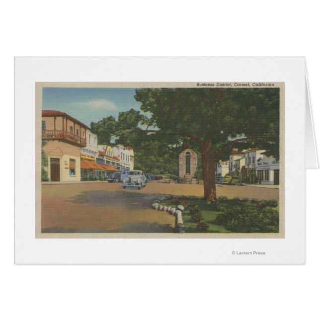 Carmel, CA - Business District View of Downtown (Vorderseite (Horizontal))