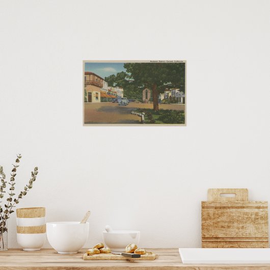 Carmel, CA - Business District View of Downtown Poster (Küche)