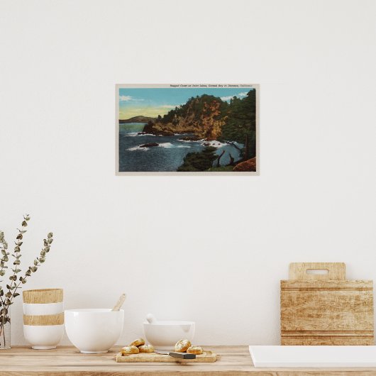 Carmel, CA - Rugged Coast on Point Lobos Poster (Küche)