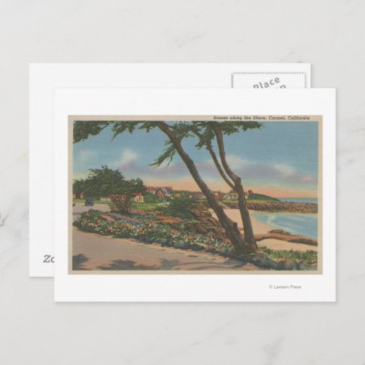 Carmel, CA - Zuhause entlang der Küste Postkarte (Vorne/Hinten)