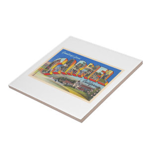 Carmel California CA Vintag Large Letter Postcard Fliese