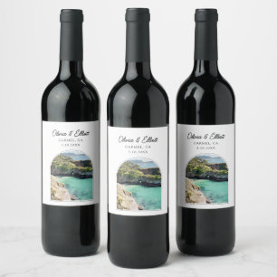 Carmel California Gastgeschenk Hochzeit Weinetikett