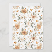 Carmel Cream Hearts Floral Caramel Birthday Einladung (Rückseite)