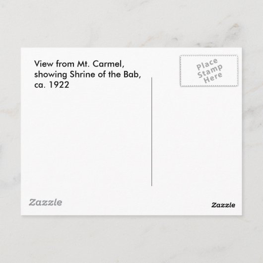 Carmel, Haifa, ca. 1922 Postkarte (Rückseite)