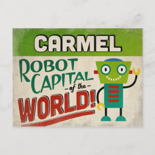 Carmel Indiana Robot - Funny Vintag Postkarte