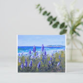 Carmel Kalifornien, Strand, Lupinen, Postkarte (Stehend Vorderseite)