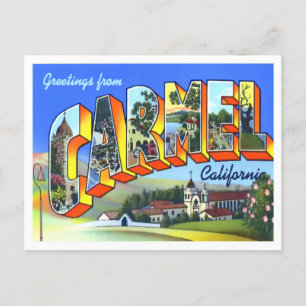 Carmel, Kalifornien, Vintage Großbuchstaben Postka Postkarte
