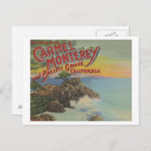 Carmel, Monterey, & Pacific Grove, CA - begrüßt Postkarte (Vorne/Hinten)