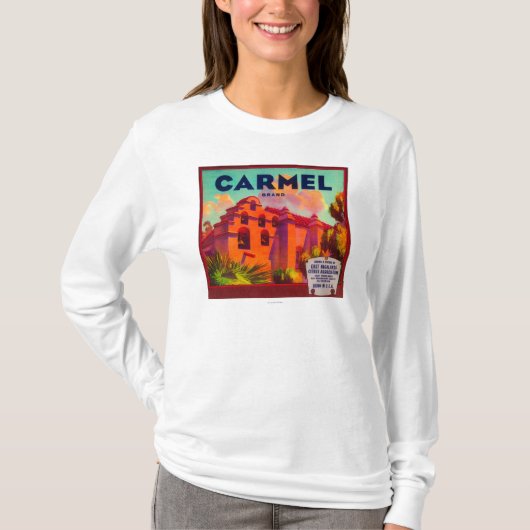 Carmel orange LabelEast Hochländer, CA T-Shirt (Vorderseite)
