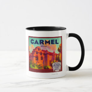 Carmel orange LabelEast Hochländer, CA Tasse