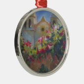 Carmel Spanish Mission California Garden Silbernes Ornament (Rechts)