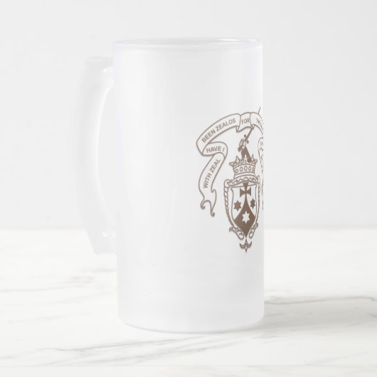 Carmelite Emblem-mattierte Bier-Tasse Mattglas Bierglas (Vorderseite Links)