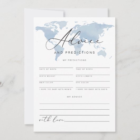 CARMEN Adventure Baby Advice and Predictions Card Einladung (Vorderseite)