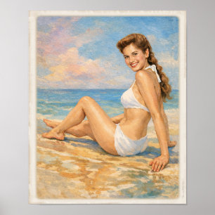Carmen am Strand Pin Up Poster