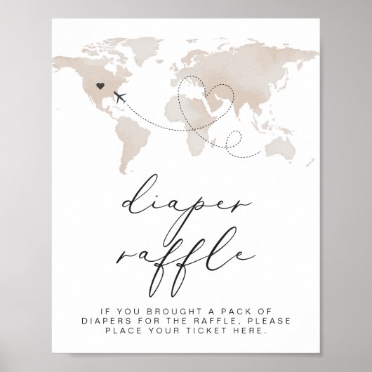 CARMEN Beige Karte Adventure Baby Diaper Raffle Poster (Vorne)